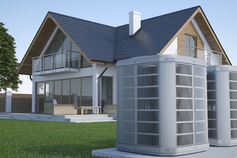 heat pump near house